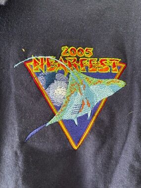 NEARFEST 2005 Roger Dean Manta Ray Embroidered Polo- Navy New Without Tags